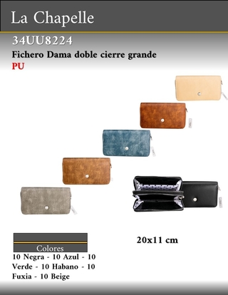 FICHERO DAMA DOBLE CIERRE GRANDE ++++//+