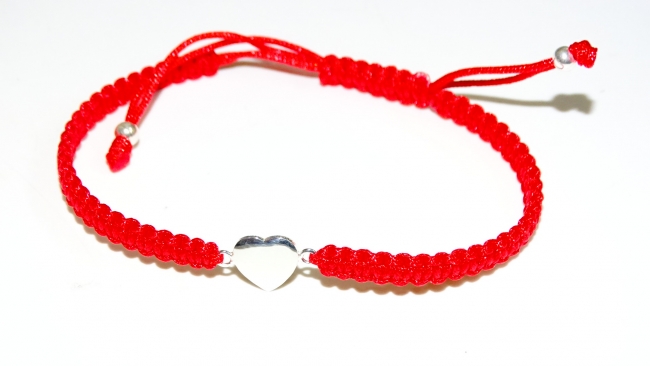 PULSERA MACRAME PLATA CORAZON 