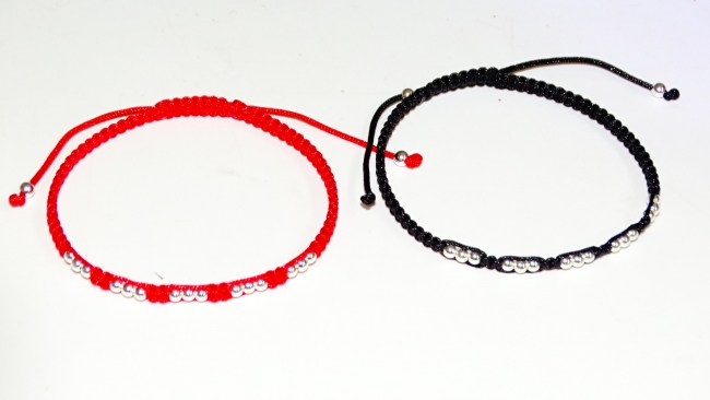 PULSERA PLATA HILO MACRAME ++++