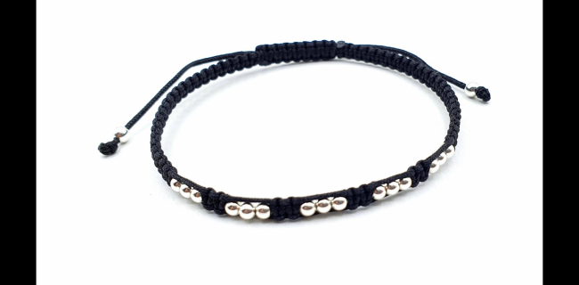 PULSERA PLATA HILO MACRAME 
