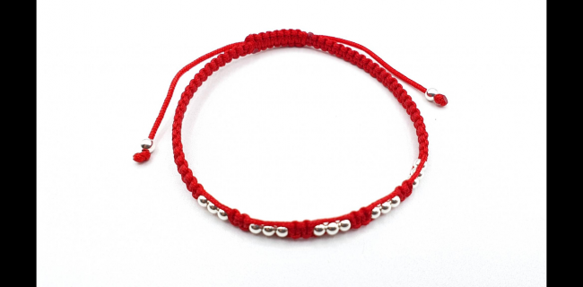 PULSERA PLATA HILO MACRAME 