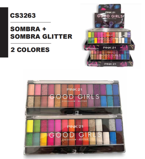 SOMBRAS + GLITTER GOOD GIRLS  PINK 21++++//