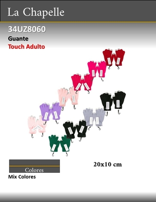 GUANTE SCREEN TOUCH ADULTO COLOR X 12+