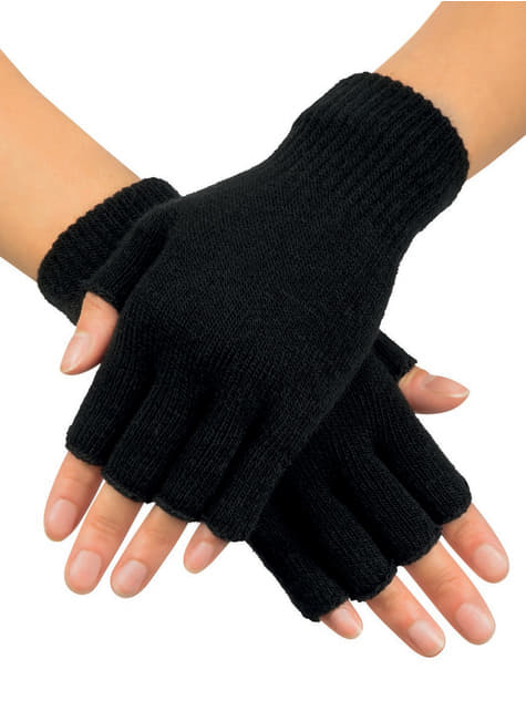GUANTES MAGICOS NEGROS  SIN DEDOS  X 12 PARES FASHION