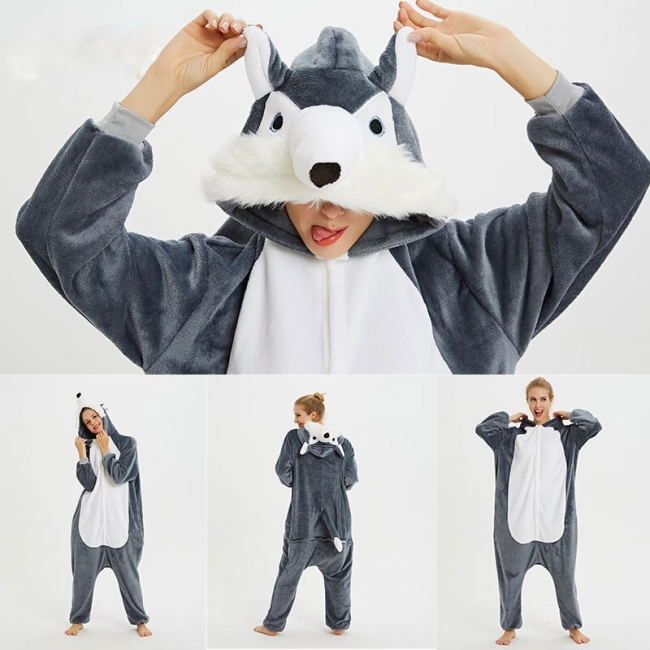 PIJAMA KIGURUMI HUSKY ADULTO VARIOS TALLES