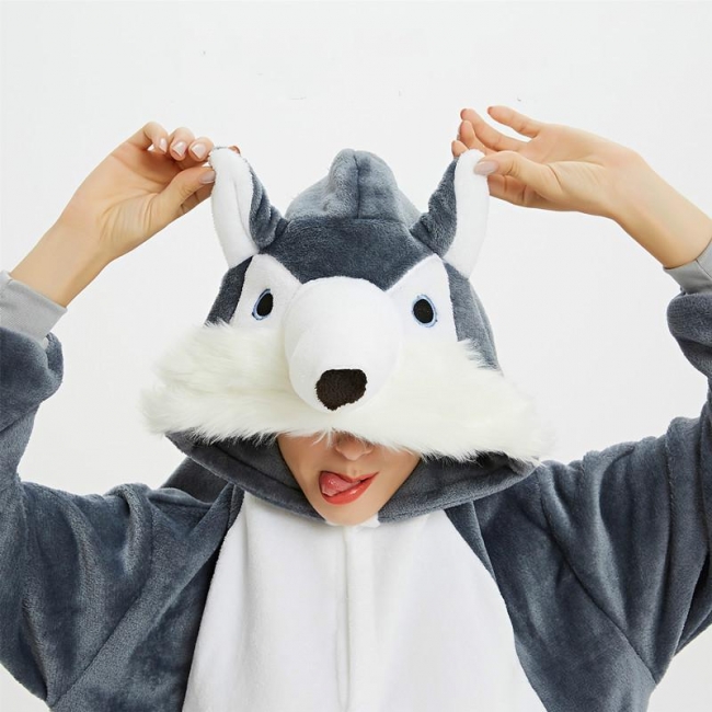 PIJAMA KIGURUMI HUSKY ADULTO VARIOS TALLES