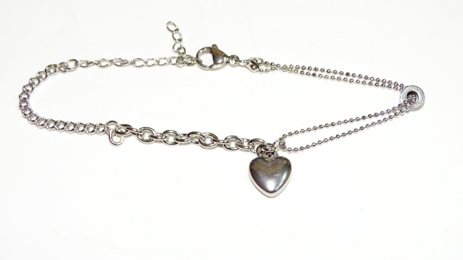 PULSERA ACERO CORAZON +++