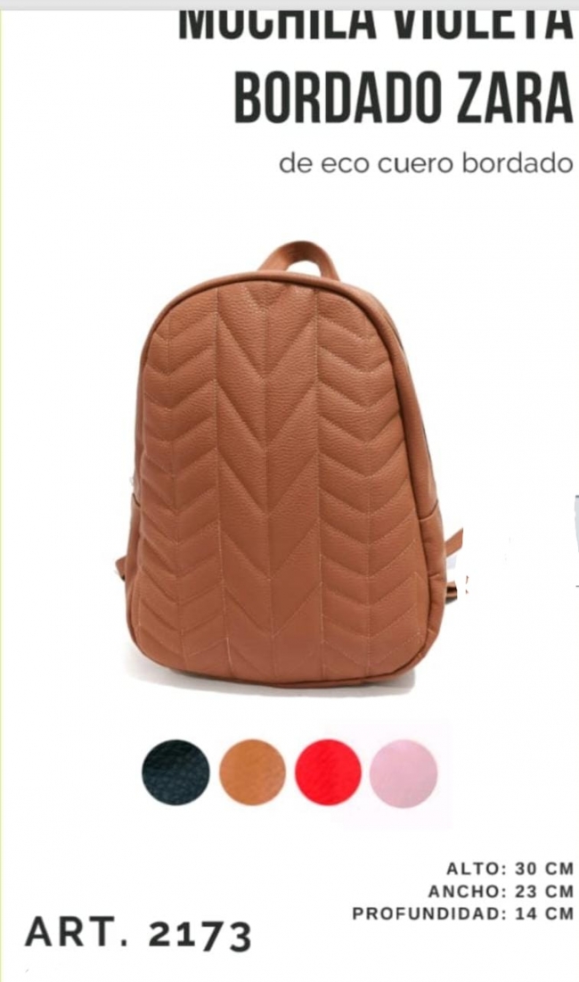 MOCHILA VIOLETA TREBOL BORDADA +