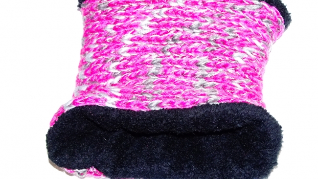 CUELLO TEJIDO CON CORDERITO CON LENTEJUELAS