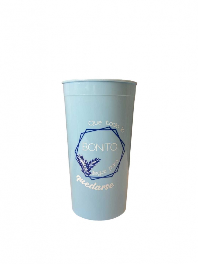 VASO GRANDE CON FRASE VARIOS COLORES +