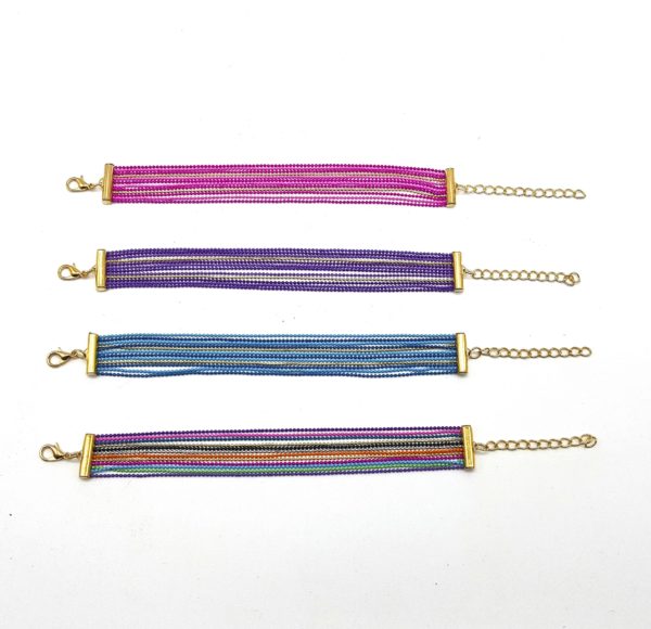 PULSERA MULTI CADENAS COLOR++++//+#