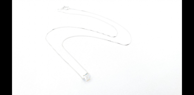 CADENA PLATA 40 CM CON DIJE CUBIC CUBITO 4MM //
