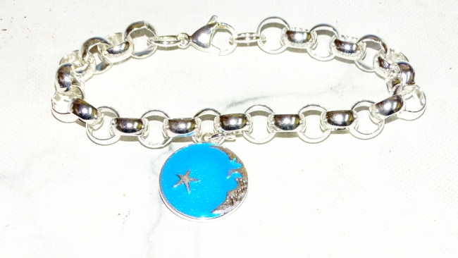 PULSERA ACERO BLANCO LUNA +++