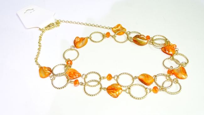 COLLAR BIJOU NACAR NARANJA+++