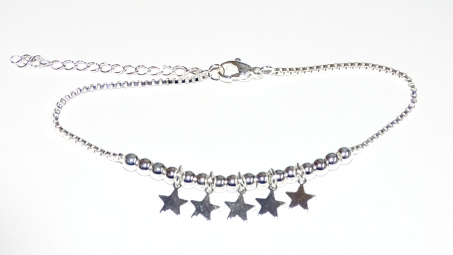 PULSERA ACERO BLANCO ESTRELLA +++