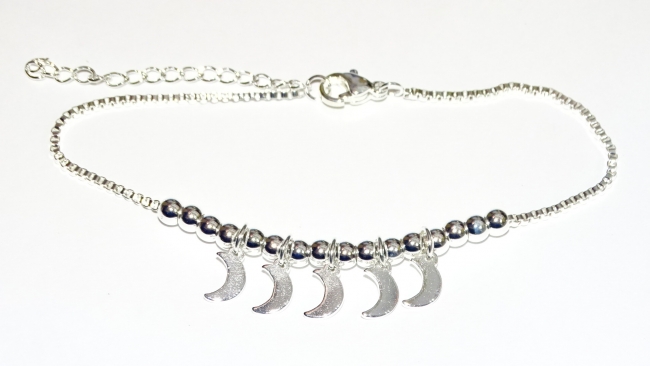 PULSERA ACERO BLANCO LUNA +++