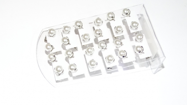 AROS ACERO PERLA ENGARZADA X 12 PARES +++