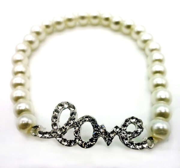 PULSERA ELASTIZADA  DIJE LOVE ++++/+#