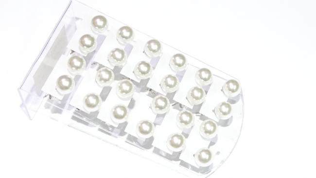 AROS ACERO PERLAS X 12 PARES N8 +