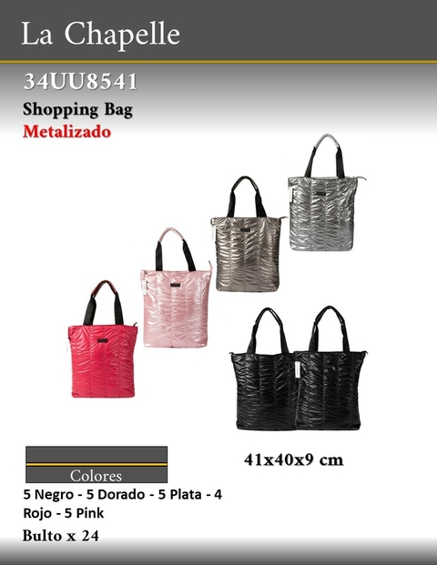 BOLSO SHOPPING BAG METALIZADO LA CHAPELLE VARIOS COLORES +++//++