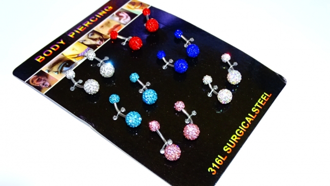 AROS ACERO PIERCING OMBLIGO ACERO COLOR X 12++++/