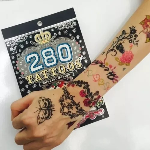 SET TATTOO TEMPORAL 280 X 6 PLANCHAS VARIOS MODELOS ++++