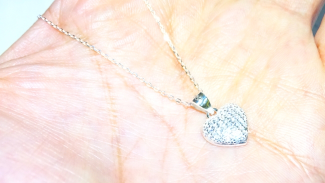 CADENA PLATA CON DIJE CORAZON MICROPAVE ++++