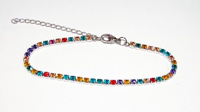 PULSERA ACERO STRASS COLOR ++++