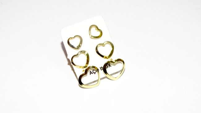 SET AROS ACERO DORADO ++++