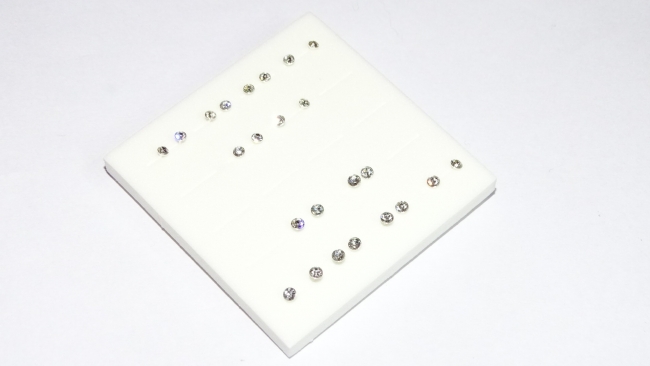 AROS PLATA PIERCING NARIZ STRASS BLANCO PEGADO +