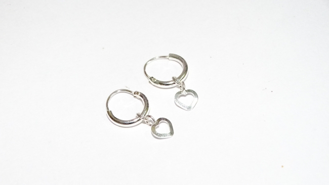 AROS PLATA CORAZON CALADO 10MM++++/