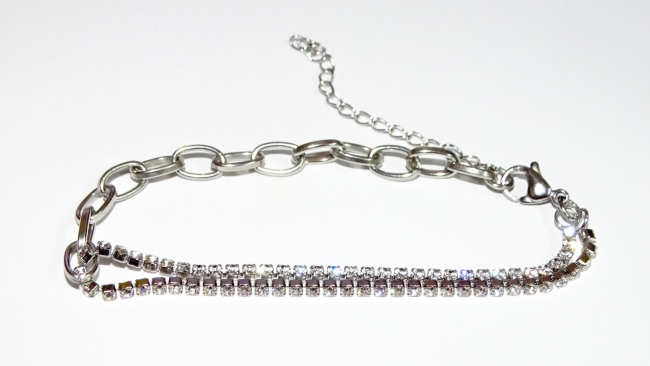 PULSERA ACERO CON STRASS++++