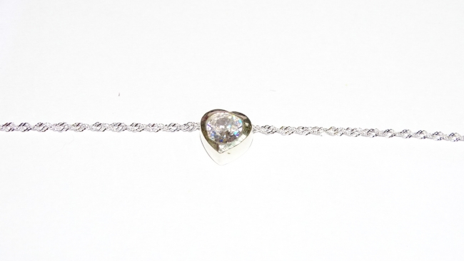 CADENA PLATA 40CM CON DIJE CORAZON 8MM++++