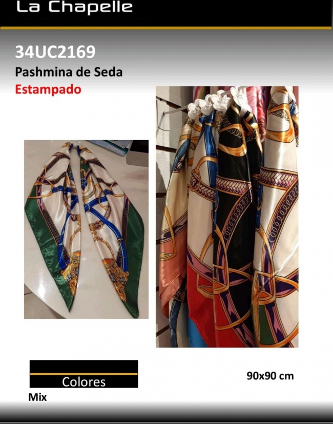 PAÑUELO SEDA LA CHAPELLE 90 X 90 CM +