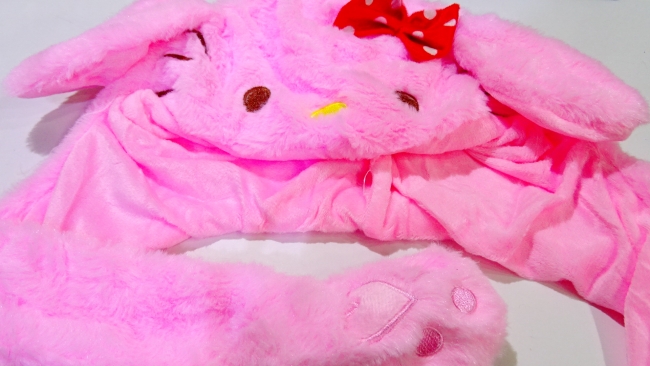 GORRO LED KITTY  ROSA CON MOÑO++++