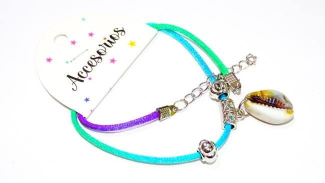 CHOKER CORDON FLUO CON CARACOL++++//+