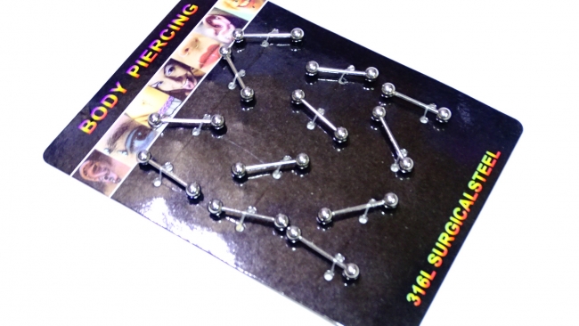 AROS ACERO PIERCING BARRA X 12++++/