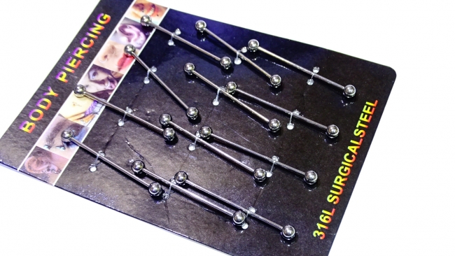 AROS ACERO PIERCING BARRA X 12++++/