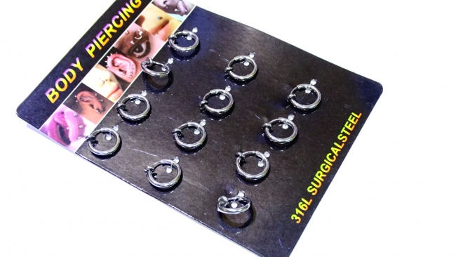 AROS ACERO PIERCING RETRACTIL 10MM X 12++++/