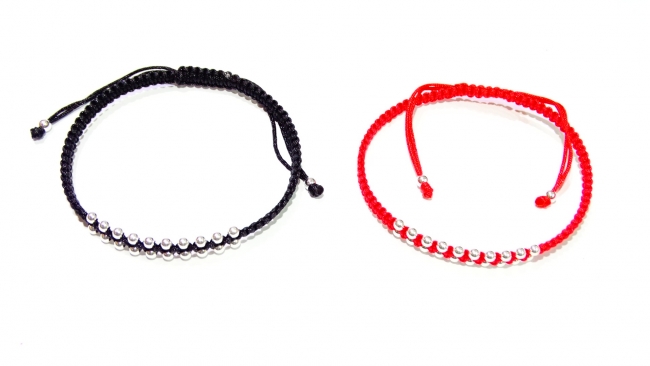 PULSERA HILO PLATA VARIOS COLORES+++//+