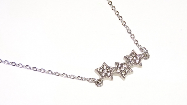 CADENA ACERO ESTRELLITAS STRASS 45CM+++//+