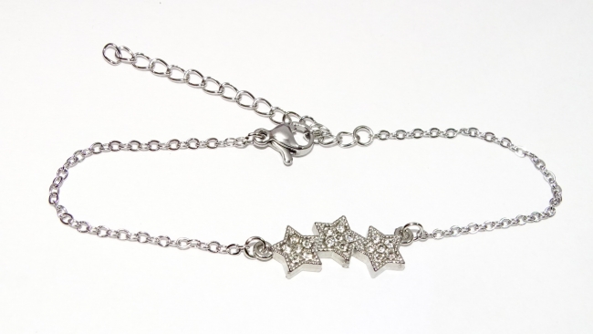 PULSERA ACERO ESTRELLITAS+++//+