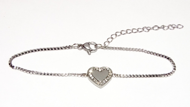 PULSERA ACERO CORAZON+++//+