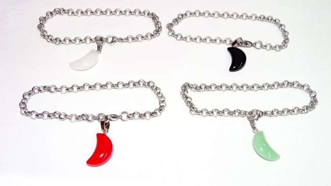 PULSERA ACERO LUNA VARIOS COLORES+++//+