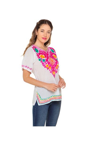 BLUSA DE ALGODON BORDADA VARIOS COLORES+++//+