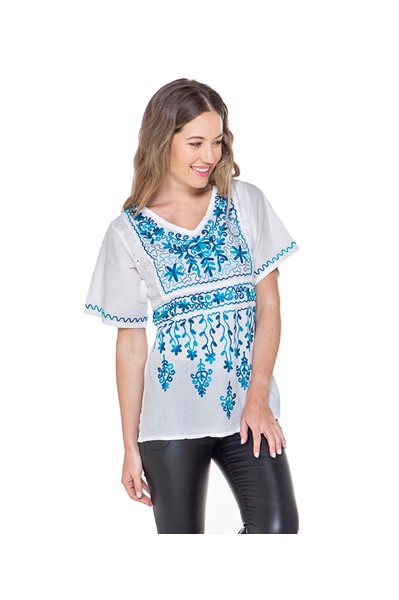 BLUSA DE ALGODON BORDADA+++//+