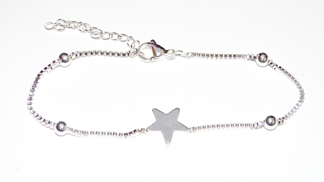 PULSERA ACERO BLANCO ESTRELLA+++//+