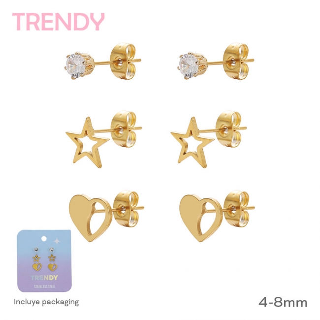 SET ACERO DORADO TRENDY+