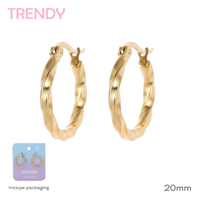 AROS ACERO DORADO TRENDY+