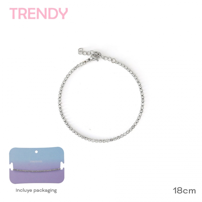 PULSERA ACERO TRENDY STRASS+